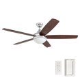 thumbnail image 1 of Prominence Home Ashby 52" Ceiling Fan w/Light, Remote, & 5 Blades, Oak/Chrome, 1 of 12