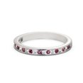 thumbnail image 1 of 0.50 Ct Bracelet Rond en Pierre Naturelle Diamond Rubis Brillant Demi-Éternité pour Femmes Or Blanc 14K Taille 4, 1 of 7