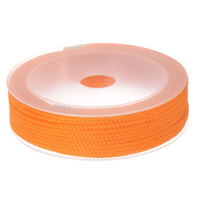Unique Bargains Twisted Nylon Twine Thread Beading Cord 2mm 13M/43 Feet Extra Strong Braided Nylon String, Orange