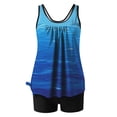 thumbnail image 4 of Weiqiqre Bikini Tops Women Plus Size Two Piece Tummy Control Bathing Suits Blouson Tankini Top with Boy Shorts, 4 of 6