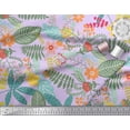 thumbnail image 3 of Soimoi Rayon Fabric Leaves & Floral Artistic Print Fabric by The Yard 42 Inch Wide, 3 of 5