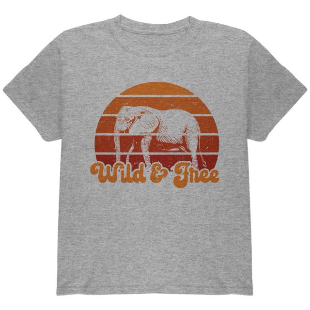 Elephant Wild And Free T-Shirt Rétro Soleil Jeunesse