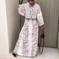 thumbnail image 4 of 2025 Robe à Col en V pour Dames à Manches Courtes, à Lacets, Imprimée, Grande Jupe, Robe d'Été pour Femmes, Robe Maxi pour Dames, Robes d'Été Décontractées pour Femmes, Robe de Saison, Robes Chemise Maxi, Robes Longueur Genou fo, 4 of 6