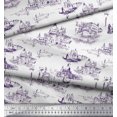thumbnail image 3 of Soimoi Poly Georgette Fabric Yacht & Architecture Structure Architectural Printed Craft Fabric by The Yard 52 Inch Wide, 3 of 3