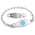 thumbnail image 1 of MedicEngraved Stainless Steel Custom Medical Alert Bracelet - 4mm Paperclip Link, 1 of 7