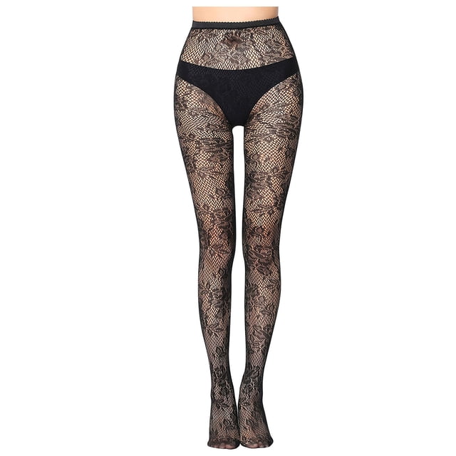 Penkiiy Fishnet Stockings pour Femmes Femmes Pantalons Aguichant Leggings en Maille Transparente Grande Taille Bas Résille Résille Collants Noirs