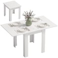 thumbnail image 1 of HOMCOM 55" Extendable Dining Table, Kitchen Table for 4-6 Person, White, 1 of 10