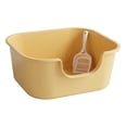 thumbnail image 3 of Open Top Pet Litter Tray Cat Litter Box High Sided Easy to Clean Extra Large Yellow, 3 of 9
