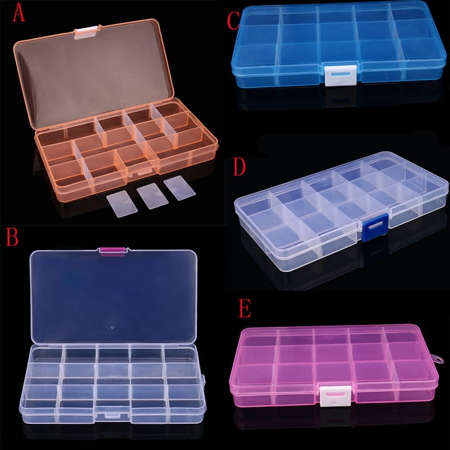 Vaidha Plastic 15 Slots Jewelry Storage Box Case Organizer Bead A