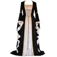 thumbnail image 1 of Costumes d'Halloween pour Femmes Robe Renaissance Manches Papillon Robe Maxi Robes Soirée Rétro Médiévale Cosplay Costumes Noir,XXXXXL, 1 of 5