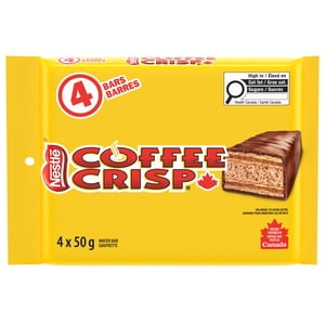 COFFEE CRISP Wafer Bars, Wafers croustillants & Crème de café recouverte d'une mince couche de chocolat