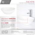 thumbnail image 3 of Stylish Vessel 15 ¾"Wx 13 ⅜"D White Porcelain Oval Bathroom Sink P-221, 3 of 8