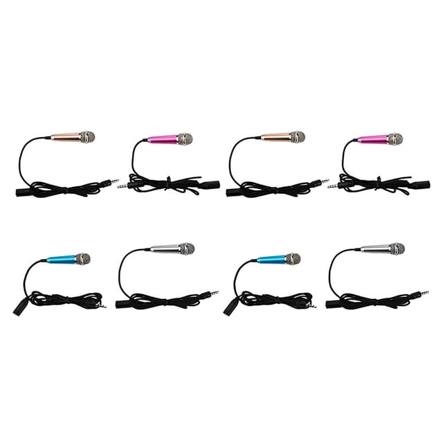 ziyahi 4 Pieces Wired Microphone Portable 3.5mm Mobile Phone Mic Pocket Studio 1 2Set