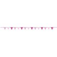 thumbnail image 2 of Hot Pink Dots & Stripes Paper Flag Banner, 12 ft, 2 of 2