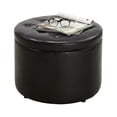 thumbnail image 2 of Convenience Concepts Designs4Comfort Pouf Rond pour Chaussures en Similicuir Noir, 2 of 6