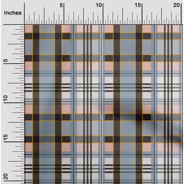 oneOone Viscose Chiffon Fabric Madras Check Print Fabric BTY 42 Inch Wide