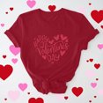 thumbnail image 1 of Cadeau de Saint-Valentin pour Femmes, T-shirt Décontracté à Manches Courtes et Col Rond avec Imprimé Arbre de Noël, 1 of 6
