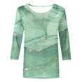 thumbnail image 4 of TIMIFIS Womens Crew Neck 3/4 Sleeve T-Shirts Solid Loose Cute Tunic Top BlousesFall, 4 of 5