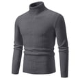 thumbnail image 1 of Birdeem Mens Winter Casual Fashion Solid Color Design Long Sleeved High Round Neck Sweater, 1 of 8