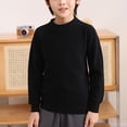 thumbnail image 2 of MeetoTime 4-18 Years Children's Knitted Undershirt Solid Color Thick Half High Neck Long Sleeved Pullover Top, 2 of 3