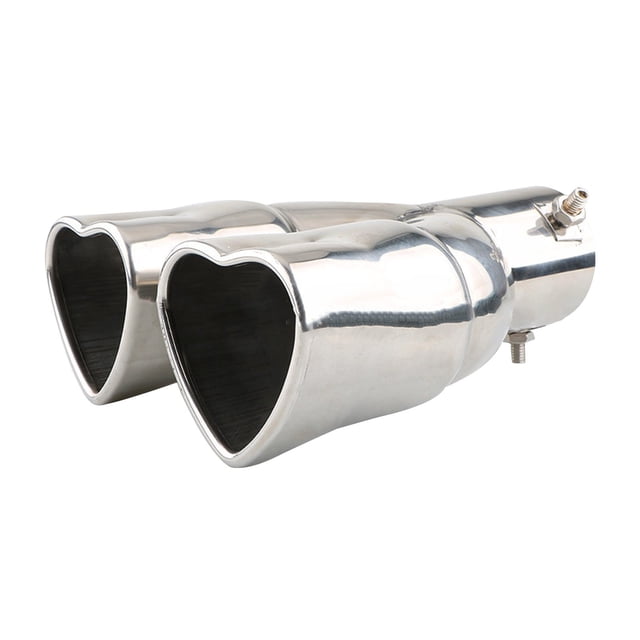 Automotive Performance Exhaust Pipes Two Double Tube Heart-Shaped Exhaust Pipes From The Tail Throat After Automobile Modification