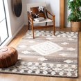 thumbnail image 1 of SAFAVIEH Amsterdam Collection 3' Round Terracotta / Multi AMS108D Moroccan Boho Non-Shedding Dining Room Entryway Foyer Living Room Bedroom Area Rug, 1 of 4