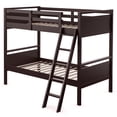 thumbnail image 1 of Costway Lit Superposé Simple sur Simple Convertible en 2 Lits Individuels en Bois Espresso, 1 of 10