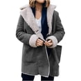 thumbnail image 2 of LOVZFMLL Vestes pour Femmes Hiver Chaud Composite Bouton Col à Revers Veste Manteau d'Extérieur, 2 of 6