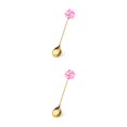 thumbnail image 1 of Transemion 1/2/3/5 Cartoon Adorable Restaurant Hotel Tableware Portable Washable Stainless Steel Stirring Mixing Dinnerware Cake Flatware Candy Spoon Pink 2PCS, 1 of 6