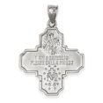 thumbnail image 2 of 14K White Gold Polished and Satin Four Way Medal Pendant, 2 of 3