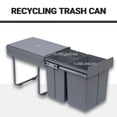 thumbnail image 4 of HOMCOM 10.6 Gal Pull Out Trash Can, Kitchen Garbage Bin with 3 Compartments, 4 of 10