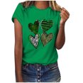 thumbnail image 1 of QIPOPIQ T-Shirts à Manches Courtes pour Femmes à Col Rond T-Shirts de la Saint-Patrick T-Shirts pour Dames Shamrock T-Shirt Vert T-Shirts de la Saint-Patrick T-Shirts Léopard Cœur T-Shirts Amples pour les Fêtes T-Shirts Graphiques Aubaines, 1 of 4