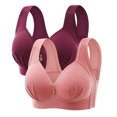 thumbnail image 1 of DecSea 2PC Woman's Embroidered Glossy Comfortable Breathable Bra Underwear No Rims, 1 of 2
