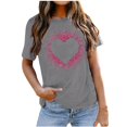 thumbnail image 1 of CHUANK Économies Vêtements Blouse Mignonne pour Femmes T-Shirts Graphiques Cœur d'Été à Manches Courtes Loisirs Col Rond pour Adolescentes Vert Armée, 1 of 5