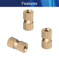 thumbnail image 3 of Wekity M3x10mm Female Thread Knurled Nuts Hx5mm OD Brass Threaded Insert Embedment Nuts Hydraulic Welded Joint Injection Molding Assortment Kit for 3D Printing Injection Molding 50PCS-0621, 3 of 5