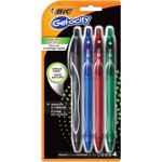 BIC Gel-ocity Stylos de gel à sec rapide, point moyen, Couleurs assorties, 4-Count, Parfait pour l'écriture quotidienne