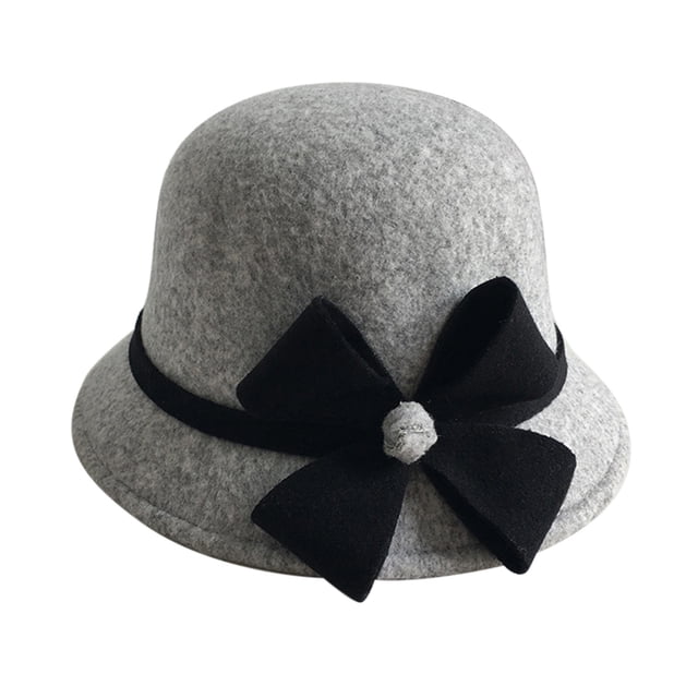 Chapeau Melon Petit pour Femme, Automne et Hiver, Nœud, Bout Rond, Décontracté, Style Bassin de Pêcheur