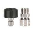 thumbnail image 1 of 2 Pieces Pressure Washer Adapter M22 to 3/8'' Quick Connect Car Wash Accessories Inner Dia 15mm, 1 of 8