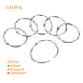 thumbnail image 3 of Unique Bargains 1.38' Dia. Detachable Binder Rings Index Snap Metal Clips, Silver Tone 100 Pack, 3 of 5