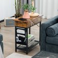 thumbnail image 3 of Gymax 2 Pcs Table de Chevet Station de Charge Industrielle Table de Nuit Poche Latérale USB, 3 of 10
