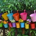 thumbnail image 4 of Hanging Flower Pot Sturdy Natural Style Iron Exquisite Metal Bucket for Balcony, 4 of 10