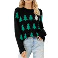 thumbnail image 2 of EGNMCR Chandail de Noël Laid Cadeaux pour Femmes Col Rond Imprimé de Noël Chandail Récréatif Tricoté Chandail Manches Longues Hauts, Cadeaux pour Femmes, 2 of 9