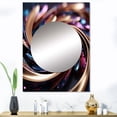 thumbnail image 1 of Designart "Hypnotic Abstract Spiral in Gold and Pink I" Abstract Spirals Mirror Wall Decor - Modern Gold Abstract Large Printed Mirror Wall Decor For Bedroom - 40" x 30" Inch, 1 of 5