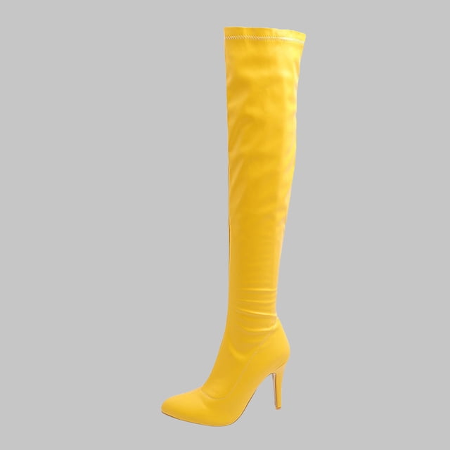 EGNMCR Bottes d'Hiver pour Femmes Chaussures pour Femmes d'Hiver à Bout Pointu Fines à Talons Hauts Bottes pour Femmes