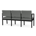 thumbnail image 5 of Lenox Steel Reception Waiting 3 Seats Chair / Black Steel / Light Gray, 5 of 5