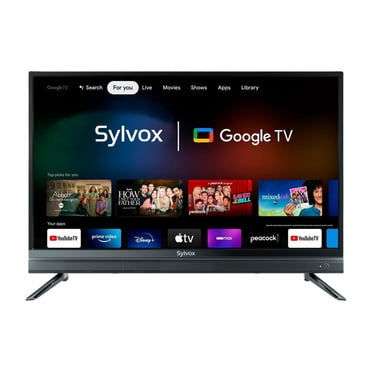 SYLVOX Téléviseur pour VR de 32 Pouces, Téléviseur Intelligent Google 1080P avec Syntoniseur ATSC, Prise en Charge du Téléchargement d'Applis, Télécommande Vocale, Wi-Fi, Bluetooth, Alimentation CA/CC, Téléviseur 12 Volts pour VR, Caravane, Autocaravane, Bateau et Maison (Série de Véhicules)