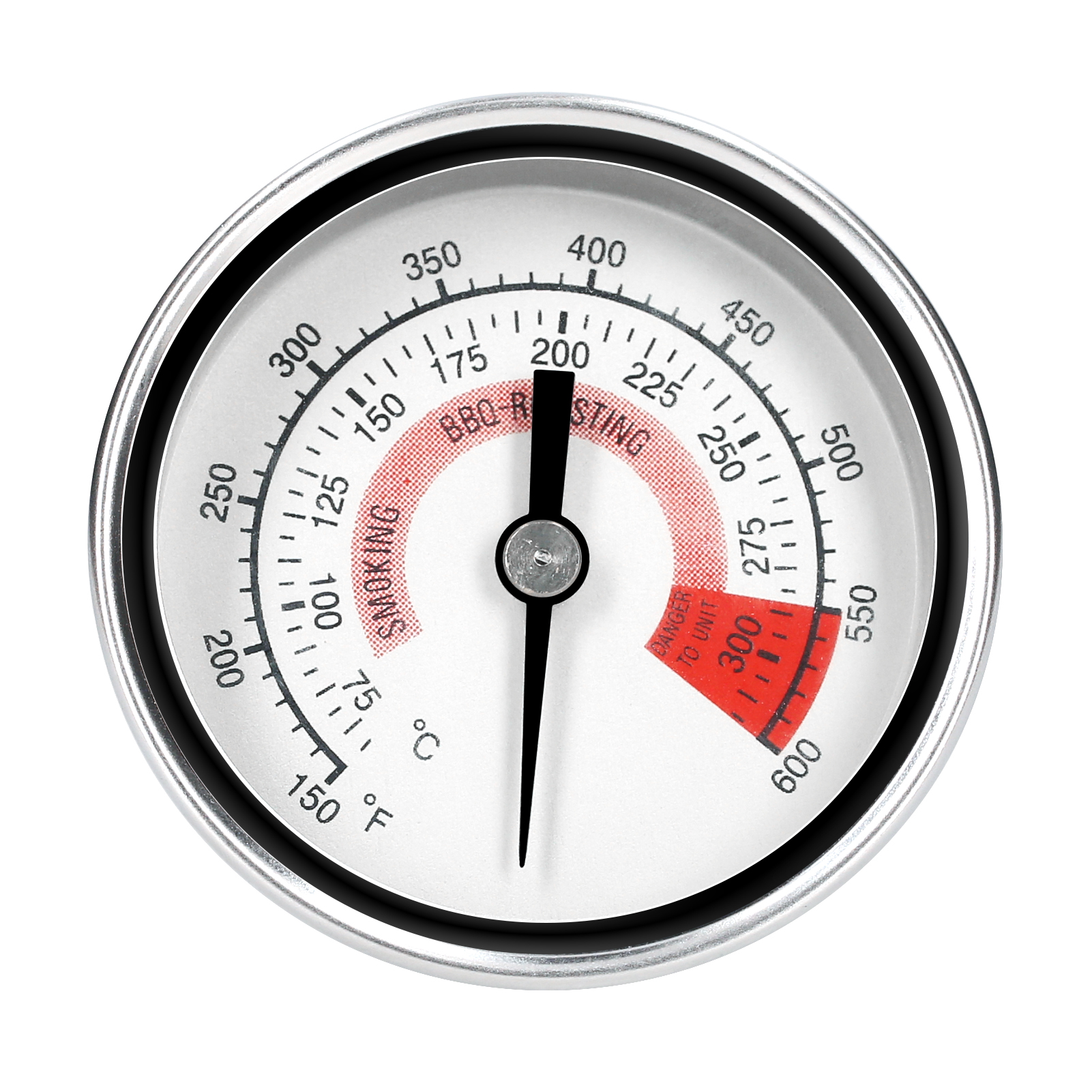Stainless Steel Bi-Metal Dial Thermometer 75-300℃ / 150-600℉ Dual Scale 2.2 Inch Dial 2.6 Inch