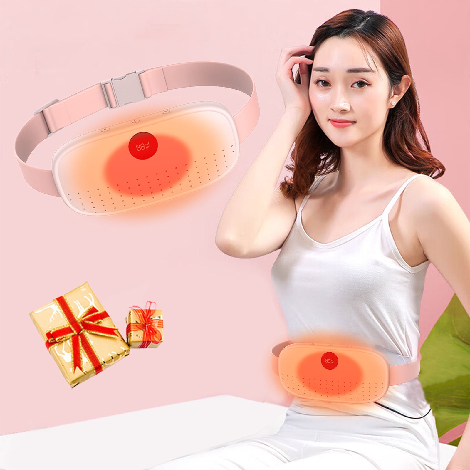 Chmadoxn Home Decor, Room Decor, Portable Heating Pad, Heating Pad For Abdomen With 3 Heat Mode And 3 Vibration Massage Modes, Portable Fast Heating Wrap Belt For Women And Girl Heating Pads