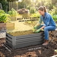 thumbnail image 3 of Outsunny Raised Garden Beds Set of 2, Galvanized Planter Box, Dark Grey, 3 of 10