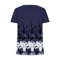 thumbnail image 5 of Birdeem Fashion Womens Casual Printed Square Neck Short Sleeve Buttons Tops Loose Blouses, 5 of 5